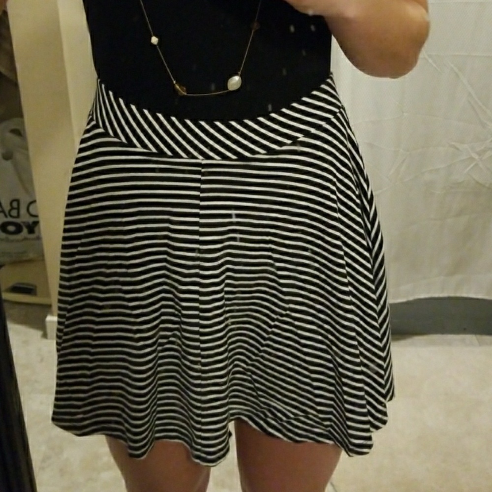 So Heritage stripe flare mini skirt